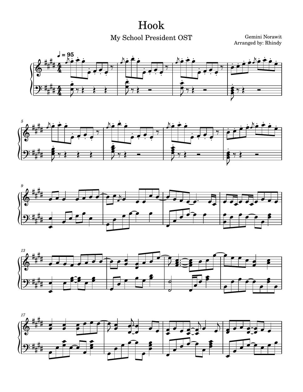 Gemini Norawit Hook 樂譜 by Rhindy