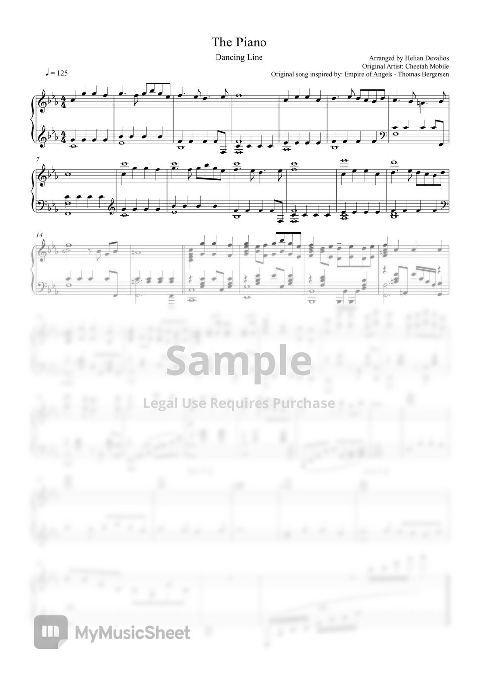 Dancing Line - The Piano Sheets by Helian Game Piano