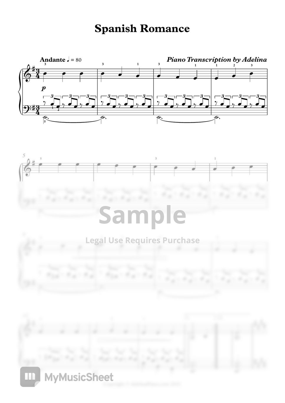 Spain music - Spanish Romance by Adelina Piano
