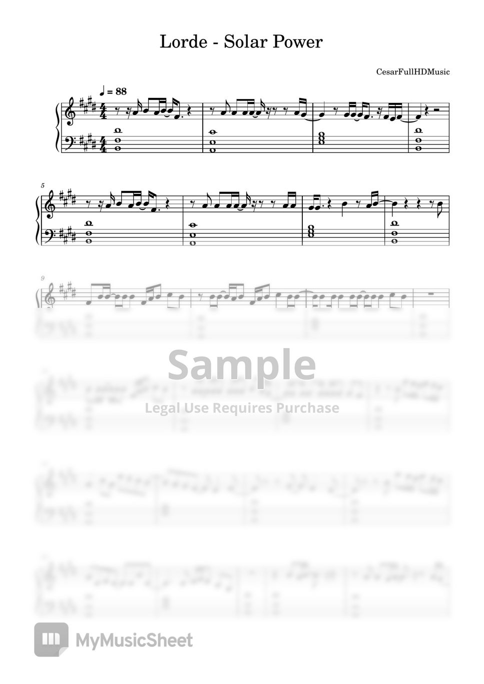 Lorde Solar Power Sheets