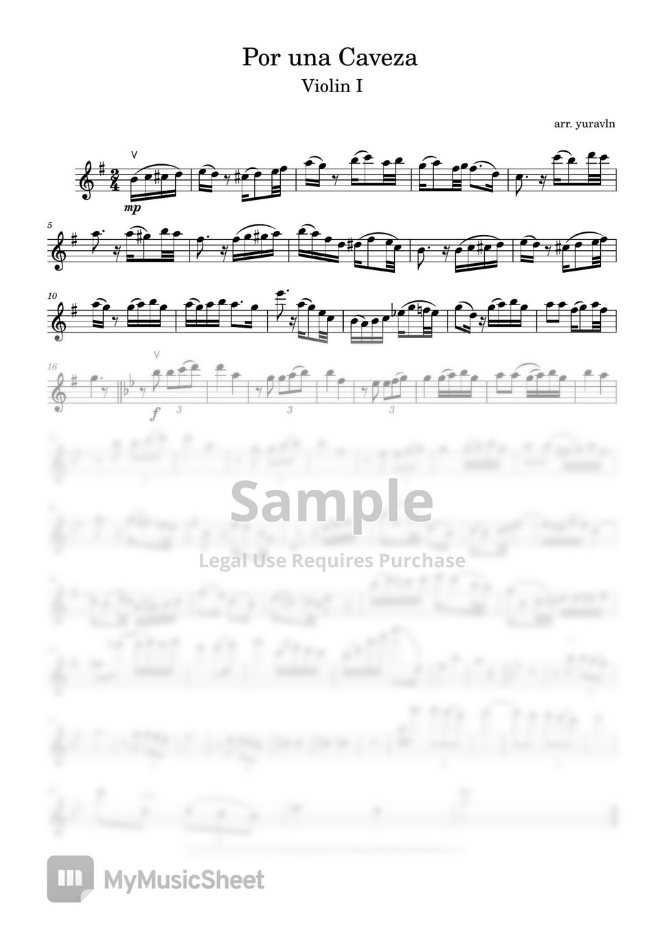 Carlos Gardel - Por una Cabeza (Sheet music + Piano Instrumental) by yuravln