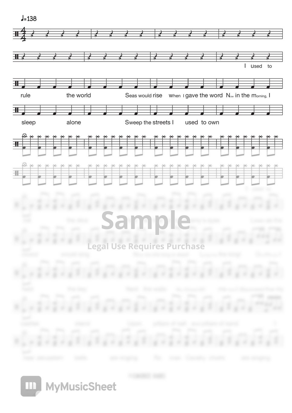 Alone - Heart - Drum Sheet Music