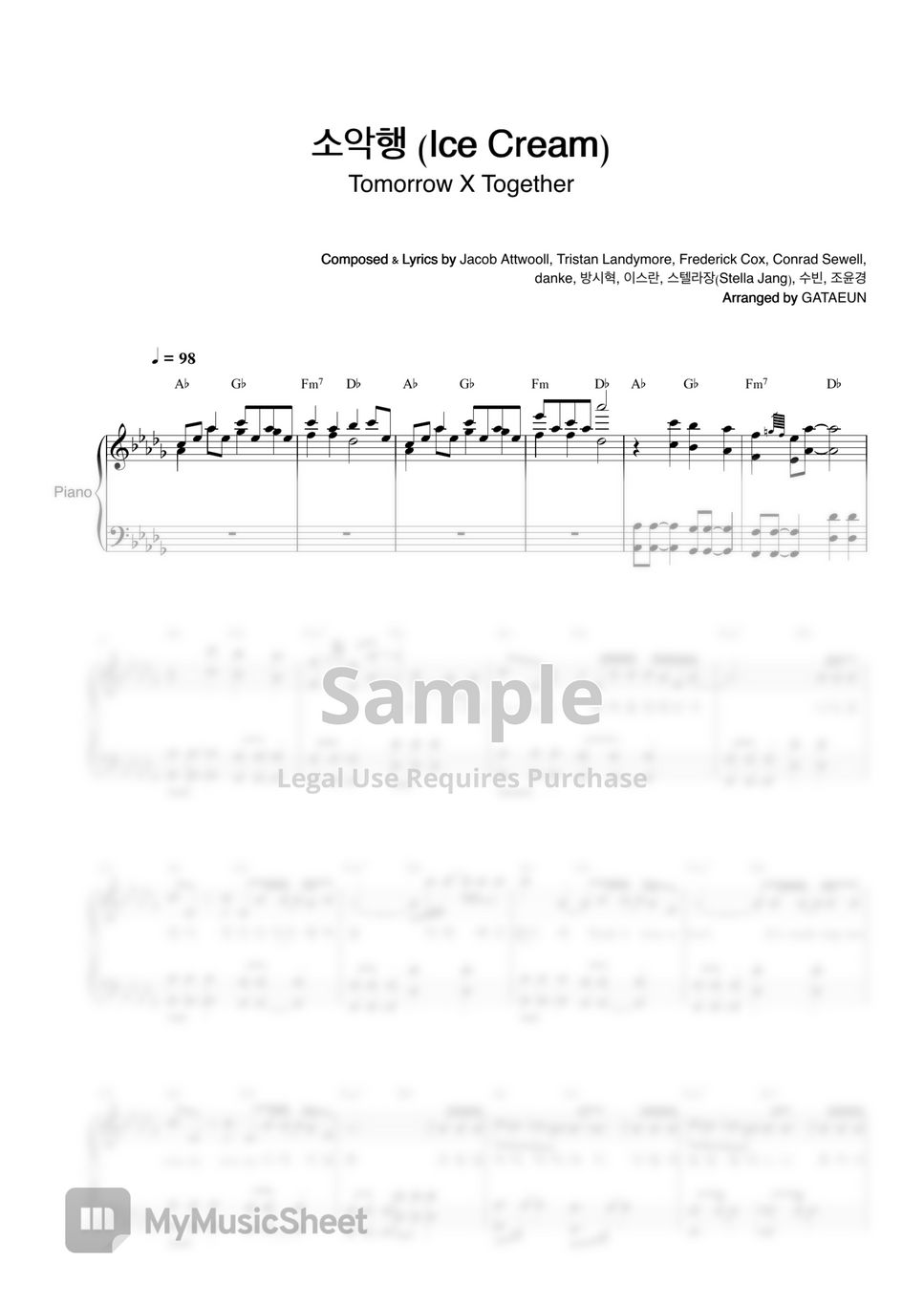 Tomorrow x together ice cream score by gataeun