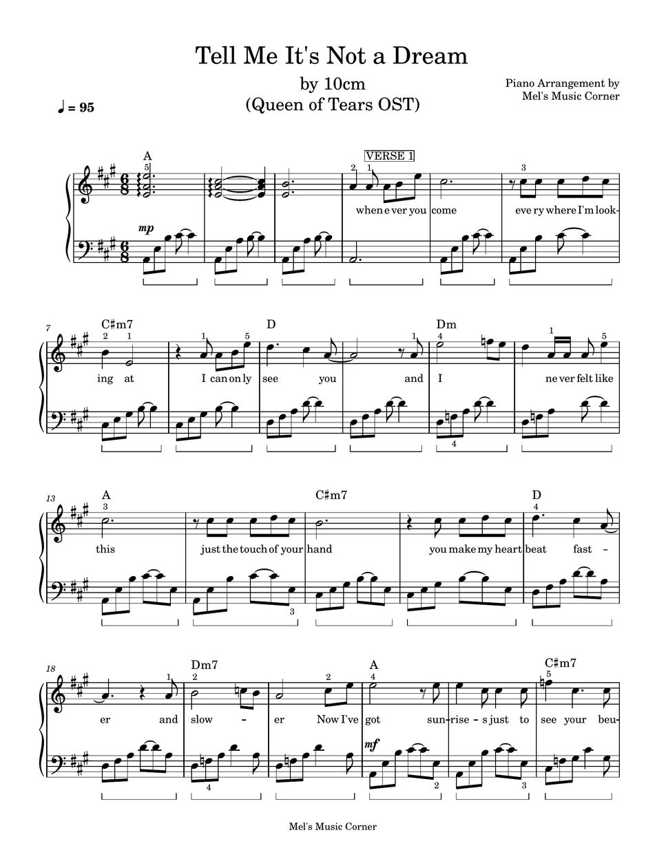 10CM - Tell Me It's Not a Dream (Queen of Tears OST) piano sheet music by Mel's Music Corner