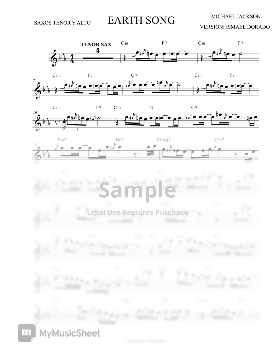 Earth Song - Michael Jackson (Tenor &amp; Alto Sax) by Ismael Dorado