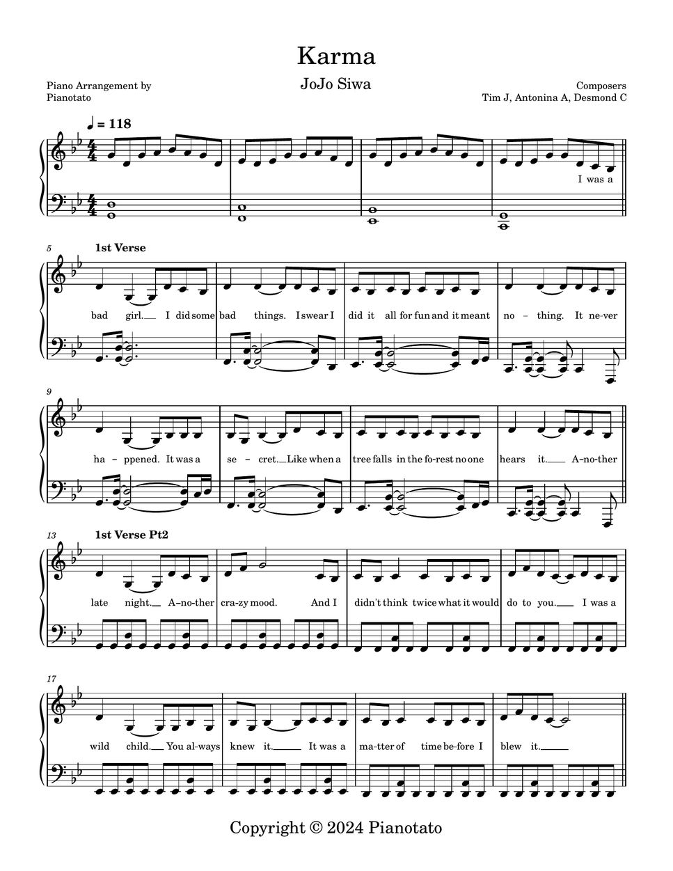 JoJo Siwa - Karma by Pianotato