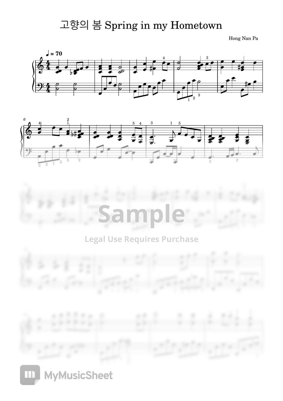 Spring In My Hometown Piano Splo Sheets By SangHeart Play   4cd0fcc2e0583313bdf4908d77d82dd9