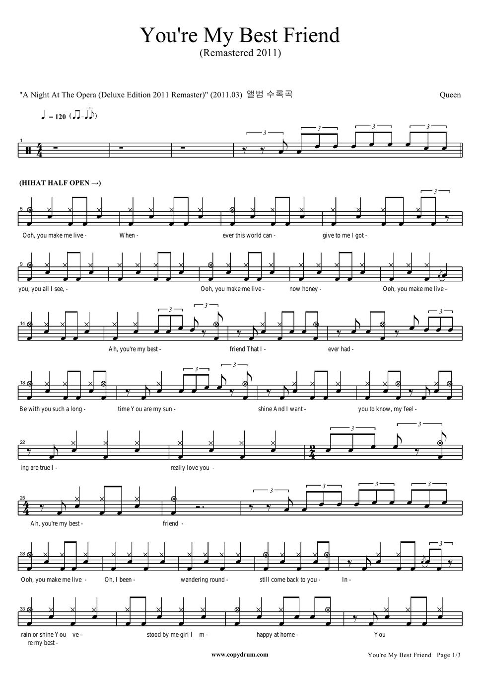 Queen youre my best friend sheets by copydrum