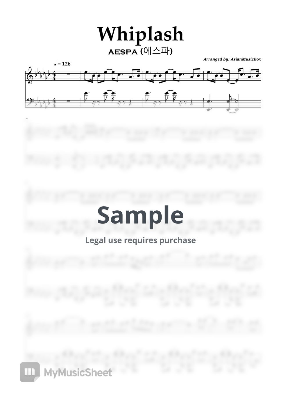 aespa (에스파) - 'Whiplash' (Sheet, MIDI, MultiTracks & WAV) by AsianMusicBox