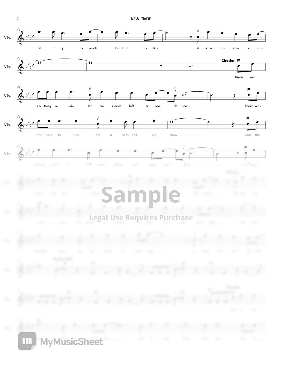 Linkin park new divide for violin easy by miikvii