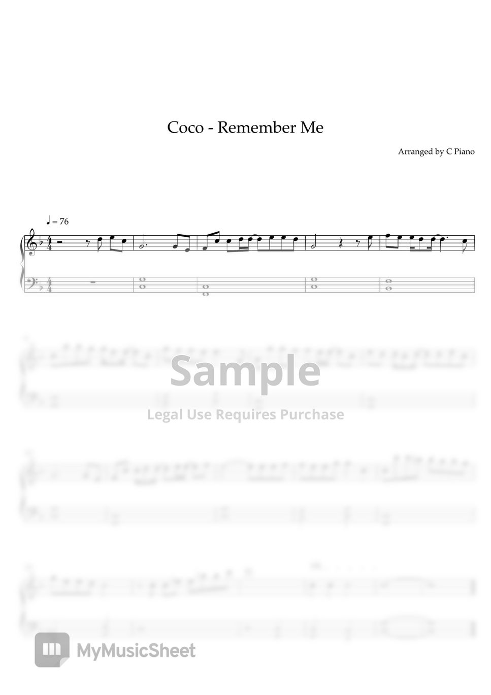 Coco - Remember Me | Lullaby (Easy Piano) by C Piano