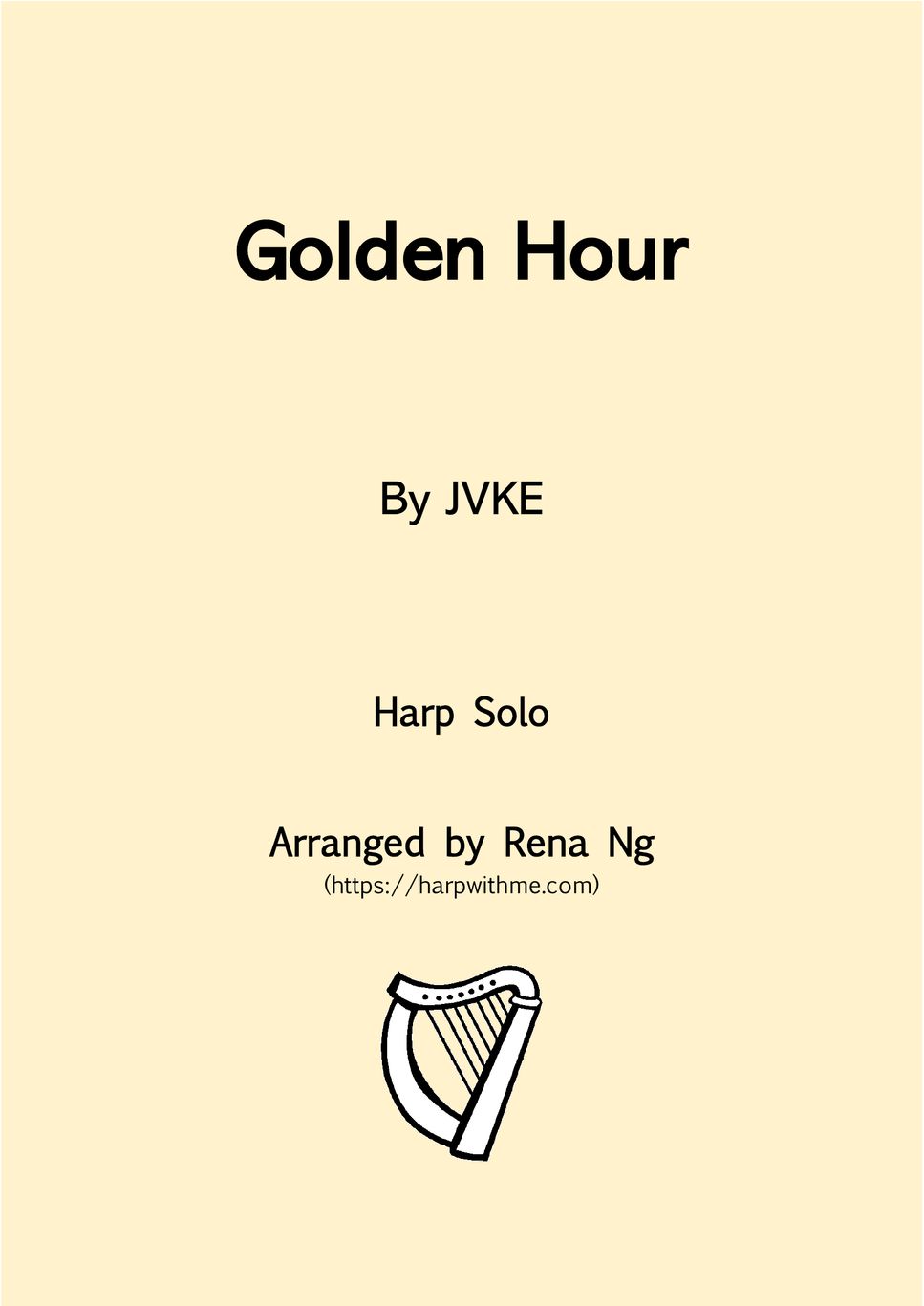 JVKE - Golden Hour (Harp Solo) - Intermediate by Harp With Me