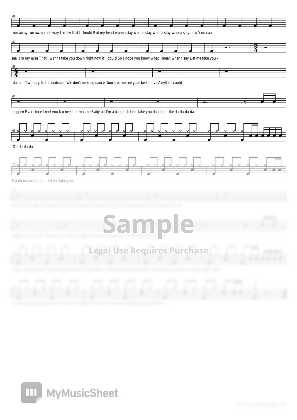 Jason Derulo Take You Dancing Sheets by COPYDRUM