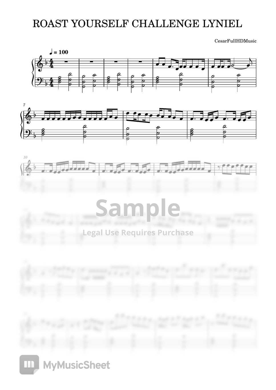 Lyna Vlogs ROAST YOURSELF CHALLENGE LYNIEL 악보