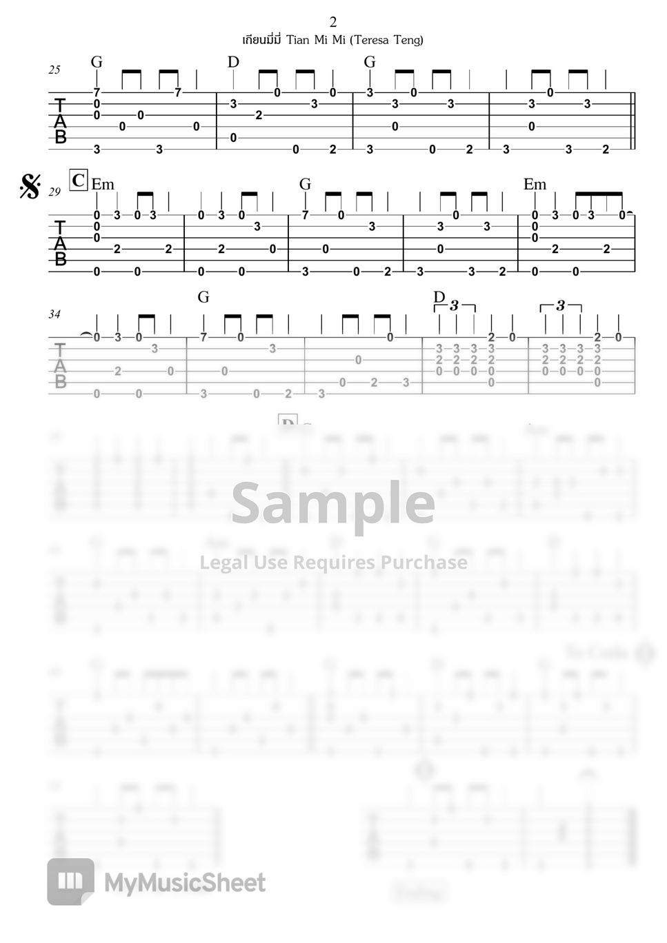 teresa-teng-tian-mi-mi-in-g-major-fingerstyle-guitar-by
