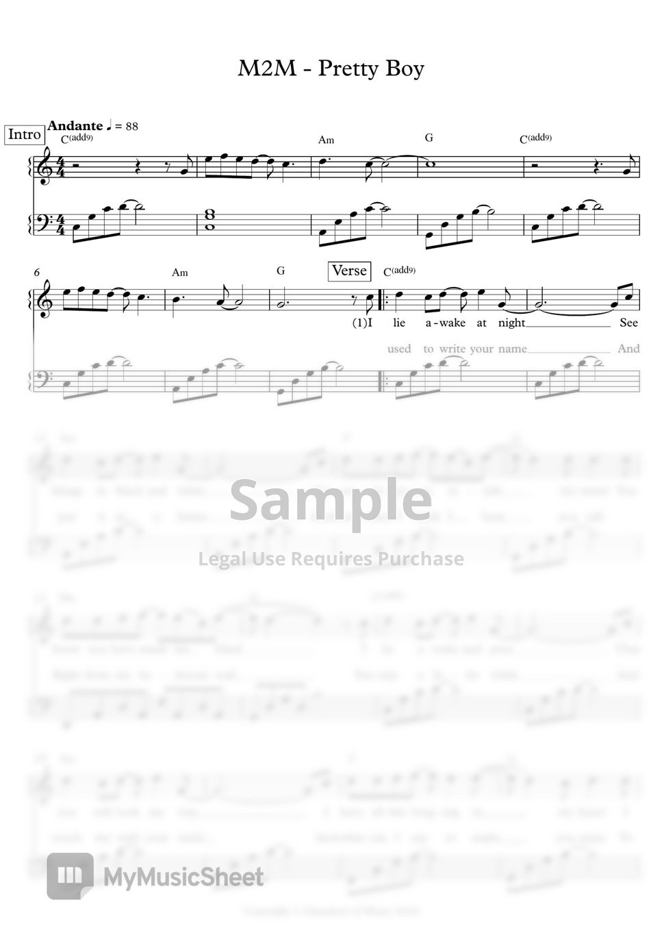 M2M Pretty Boy Sheets by C Music