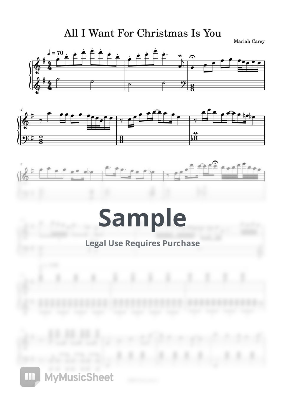 Mariah Carey All I Want For Christmas Is You Sheets by 햅삐악보(habbi)