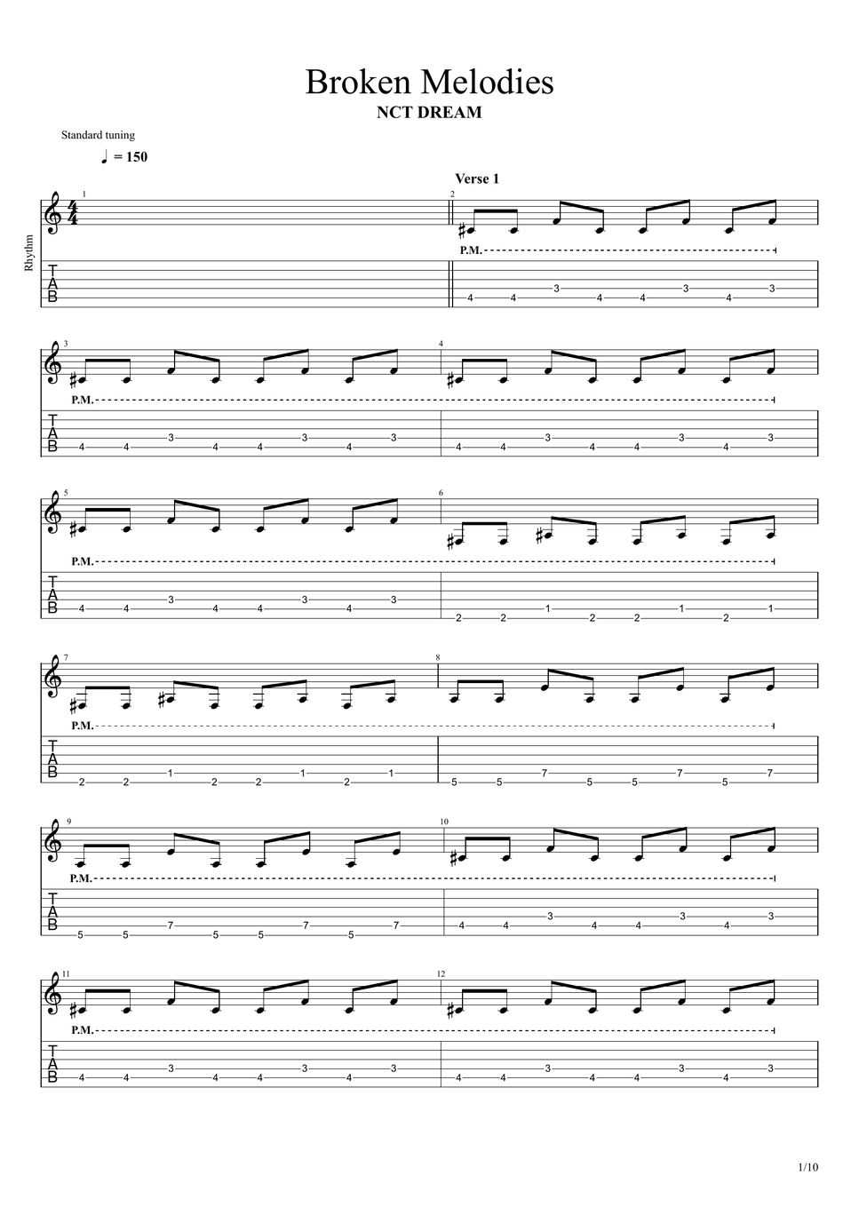 NCT DREAM - Broken Melodies Tab + 1staff by Rob Ethereal