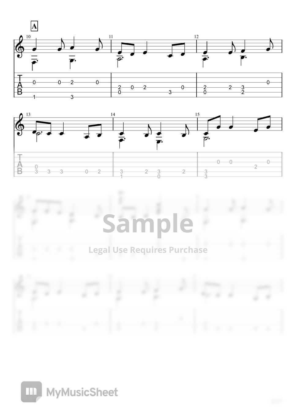 Eve - Aono Waltz (Fingerstyle) TAB+1 Staff by u3danchou