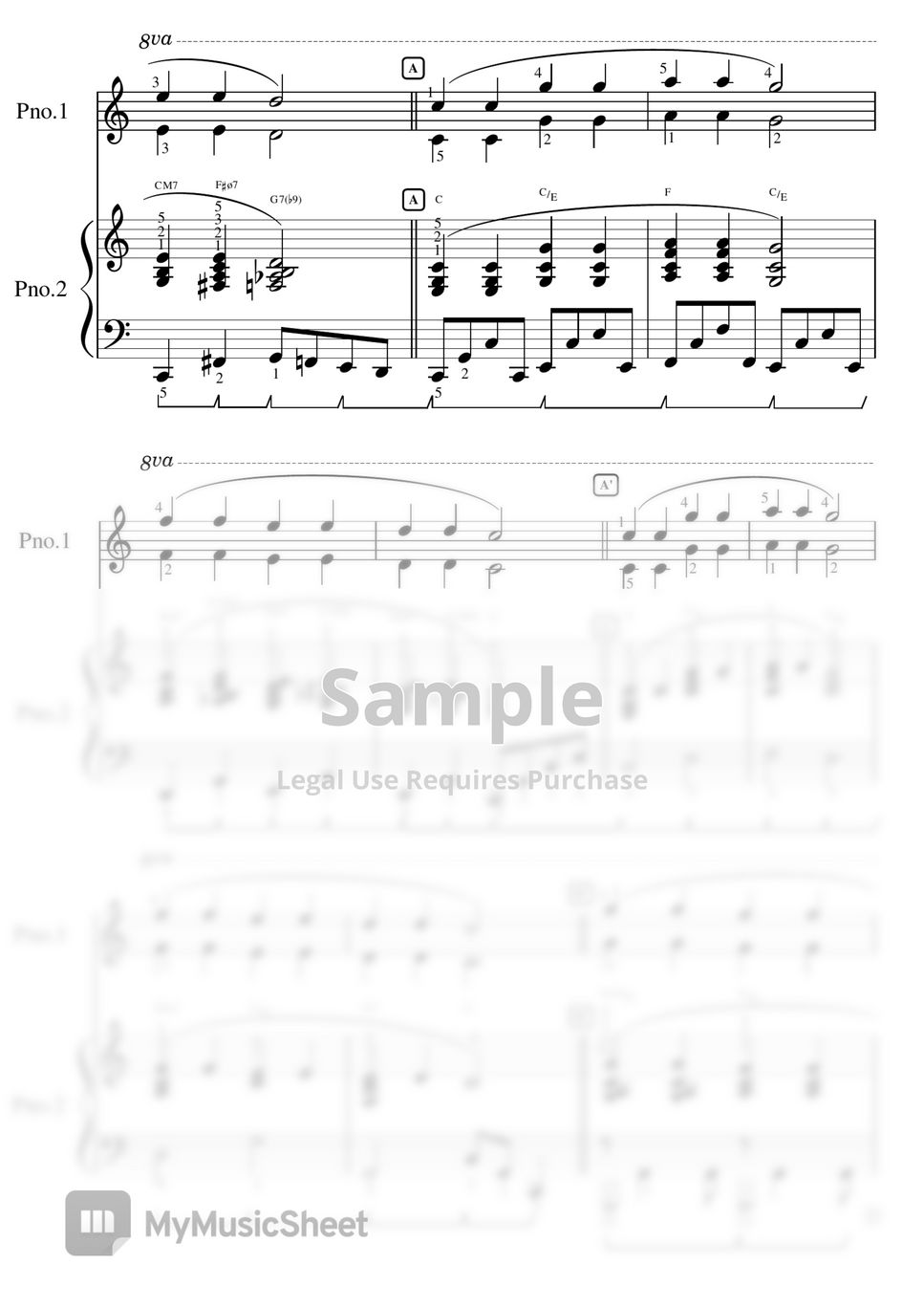 きらきら星 (ピアノ連弾（ 入門 ）『親子で弾ける！メロディが簡単・連弾シリーズ』) by アヤネ・セリーヌ