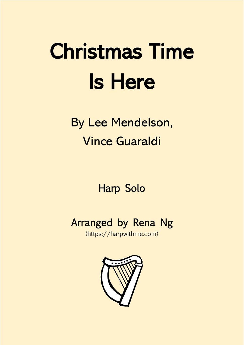 Vince Guaraldi - Christmas Time Is Here (Harp Solo) - Intermediate by Harp With Me