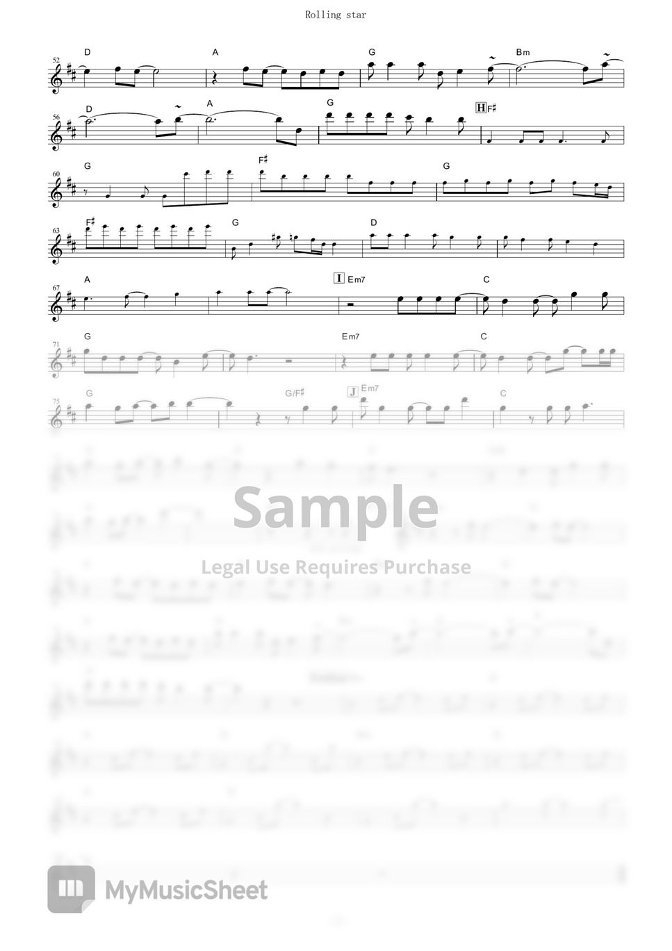 YUI - Rolling star (Bleach / in C) by muta-sax