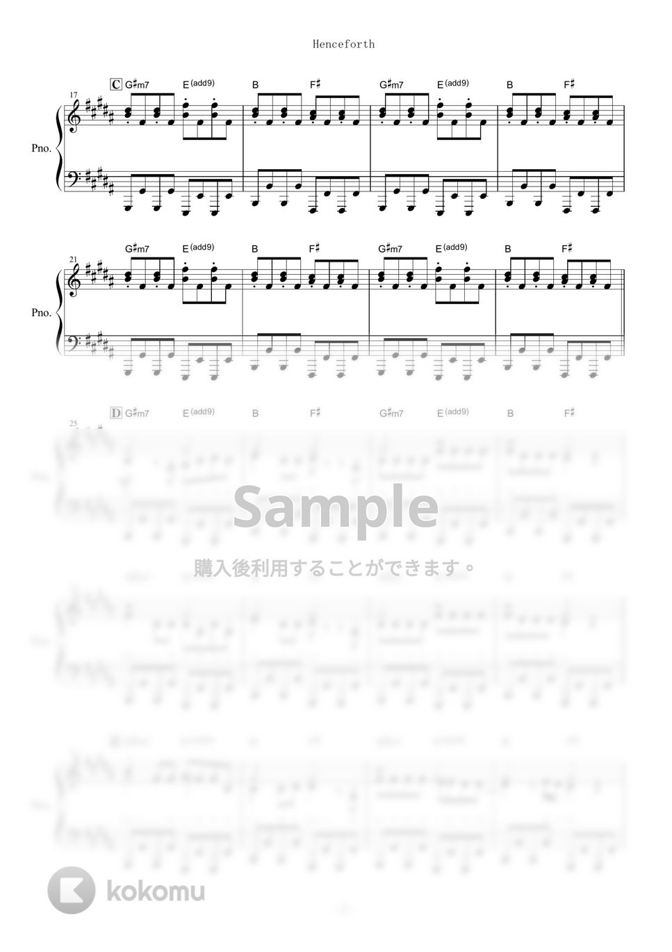 Orangestar feat.IA - Henceforth (ピアノ楽譜/全8ページ) by yoshi