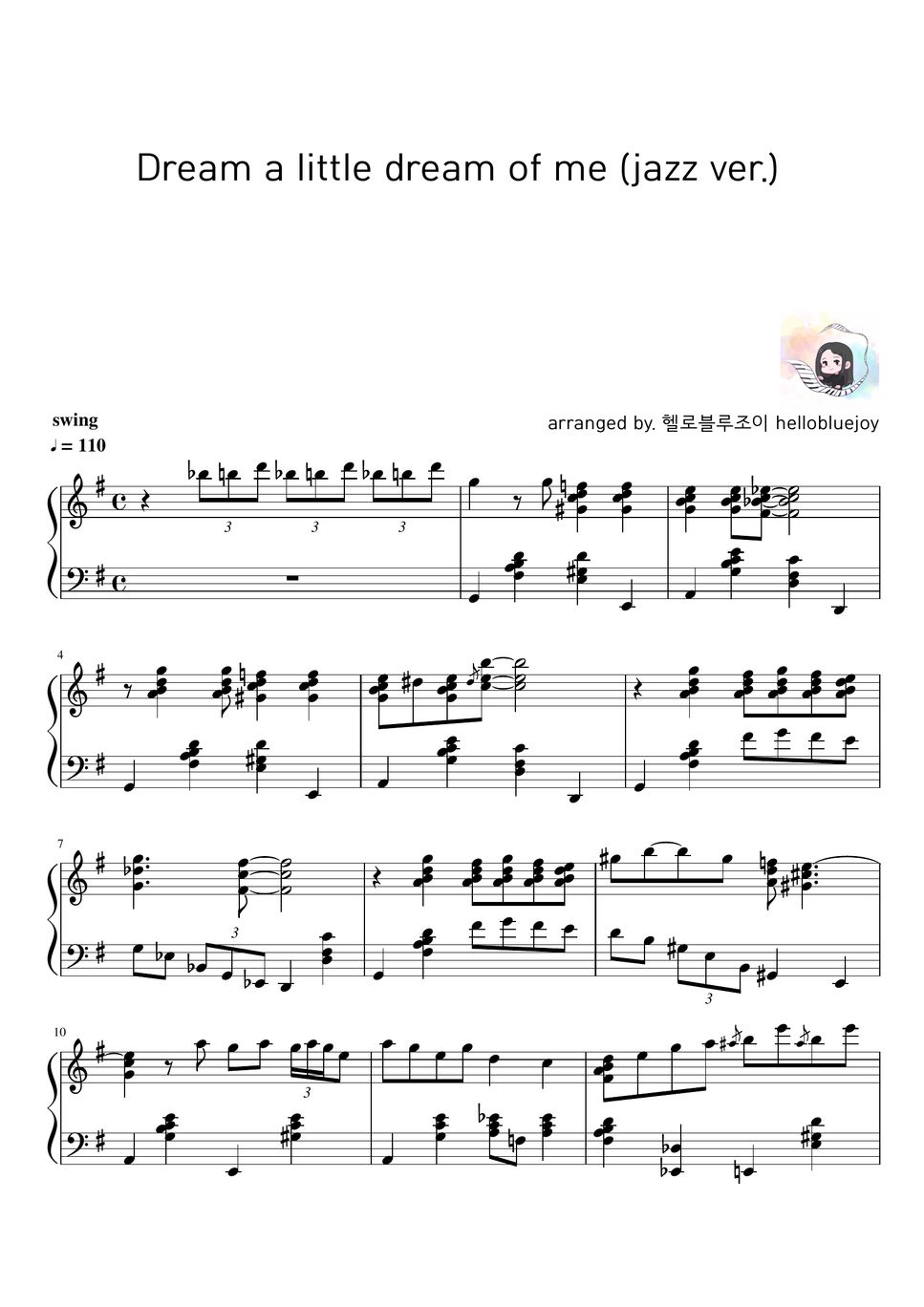 fabian-andre-dream-a-little-dream-of-me-jazz-ver-sheet-by