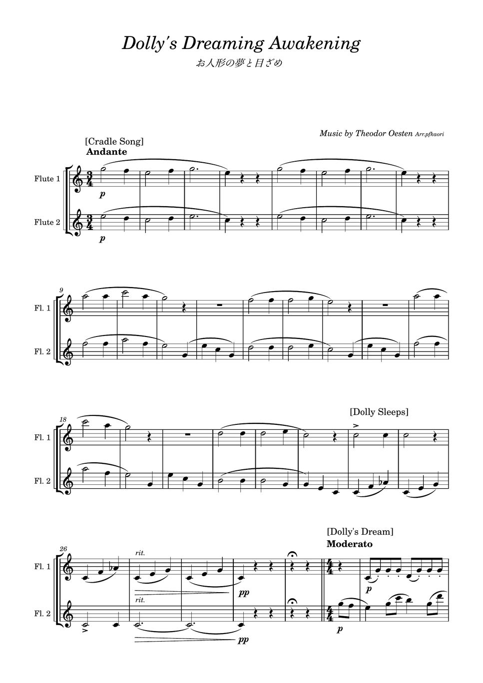 Oesten - Dolly's Dreaming Awakening (Flute duet / unaccompanied) Sheets ...