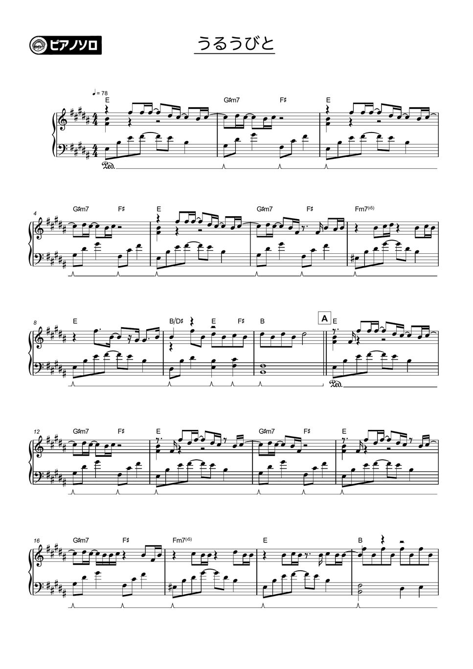 RADWIMPS - うるうびと(Uruubito) Sheet by THETA PIANO