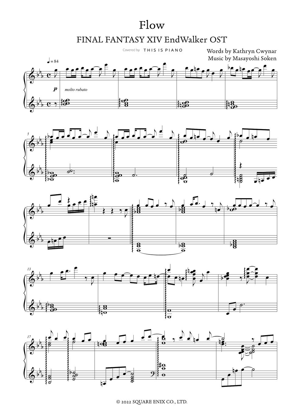 Final fantasy xiv flow by this is piano