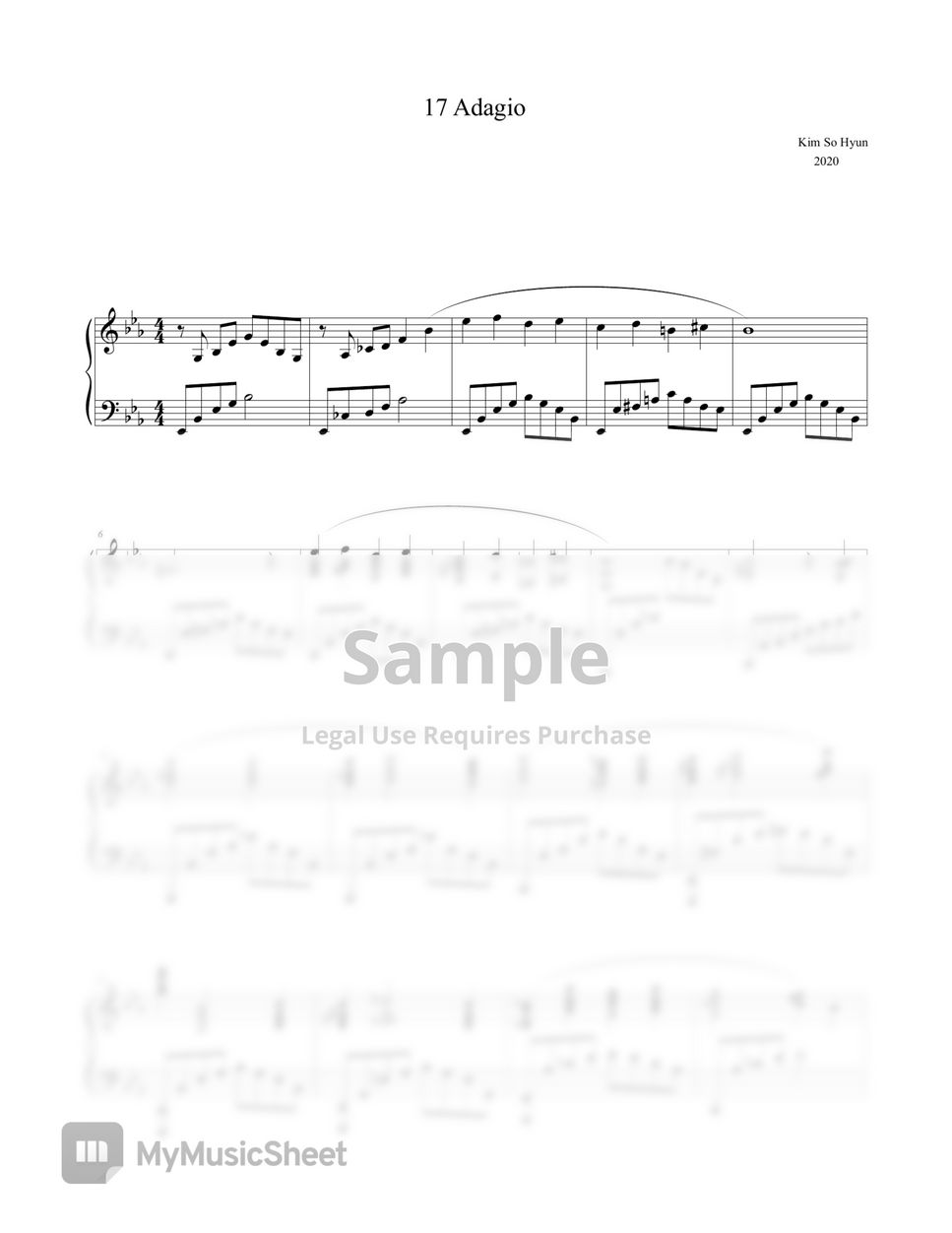 Kim so hyun 17 adagio 1 vol 2 sheets