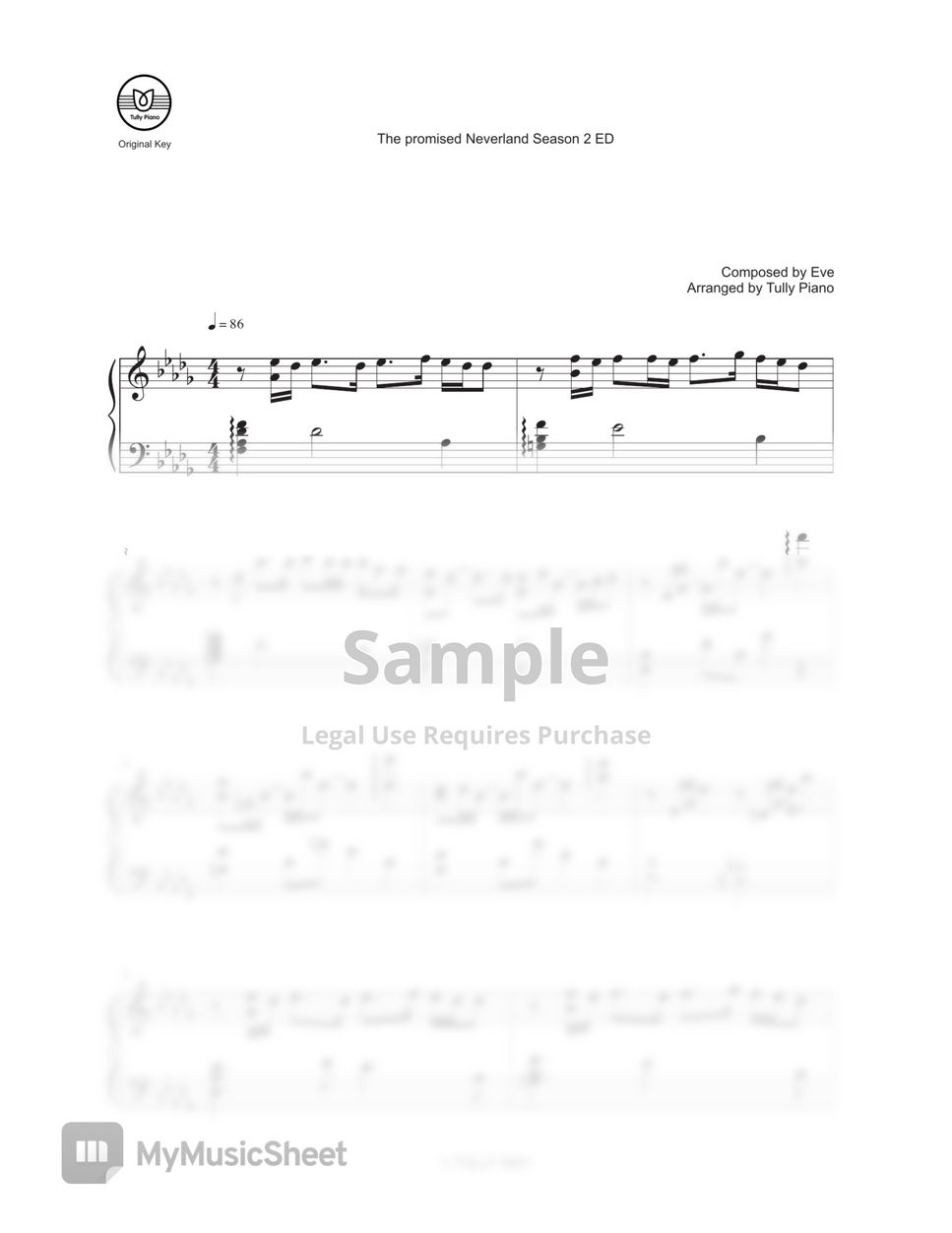 The promised Neverland 2 ED - Mahou (마법 魔法) (Original Key) by Tully Piano