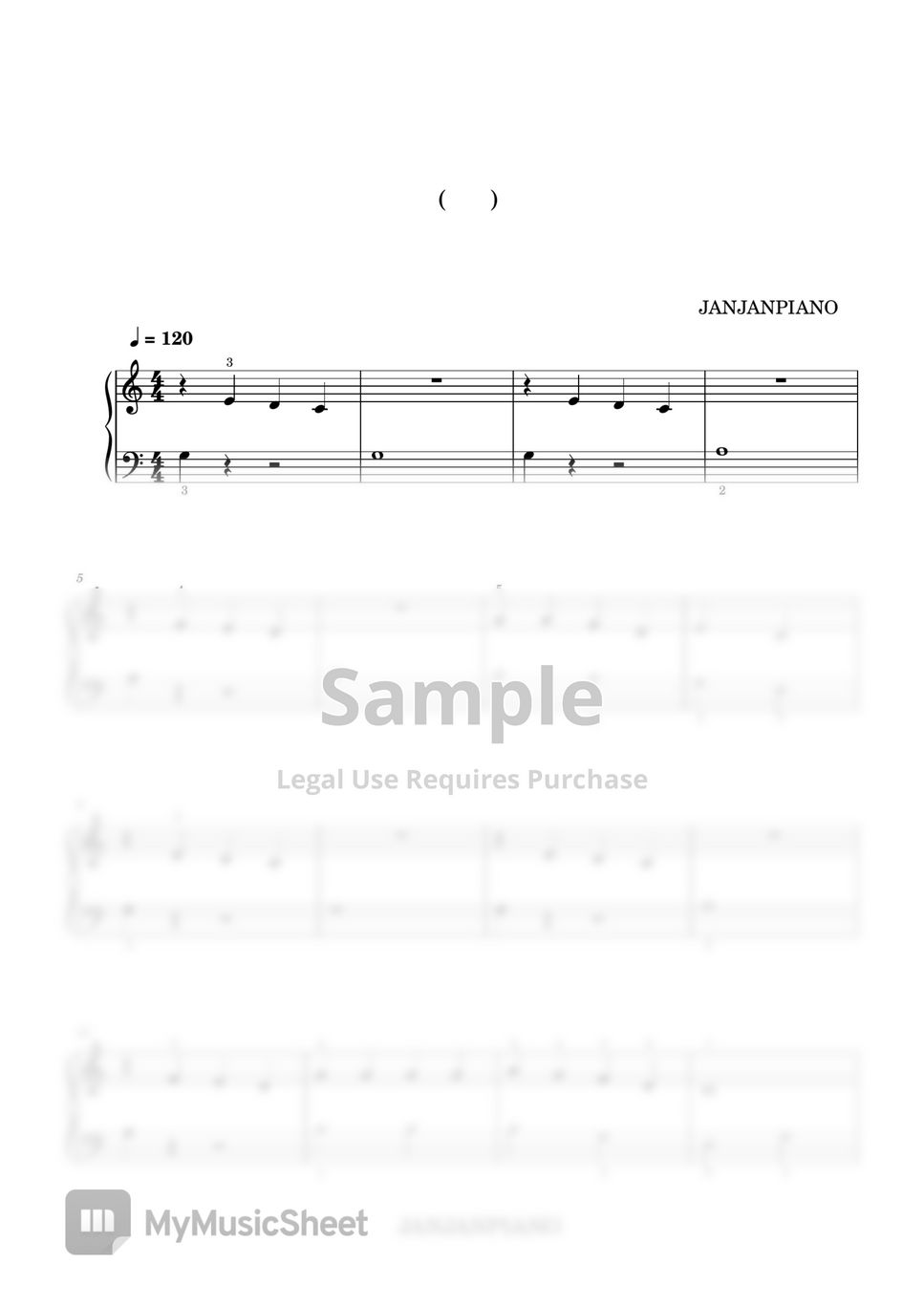 징글벨(Jingle Bells) (초급버전/beginner's sheet) by 잔잔피아노 JanJanPiano