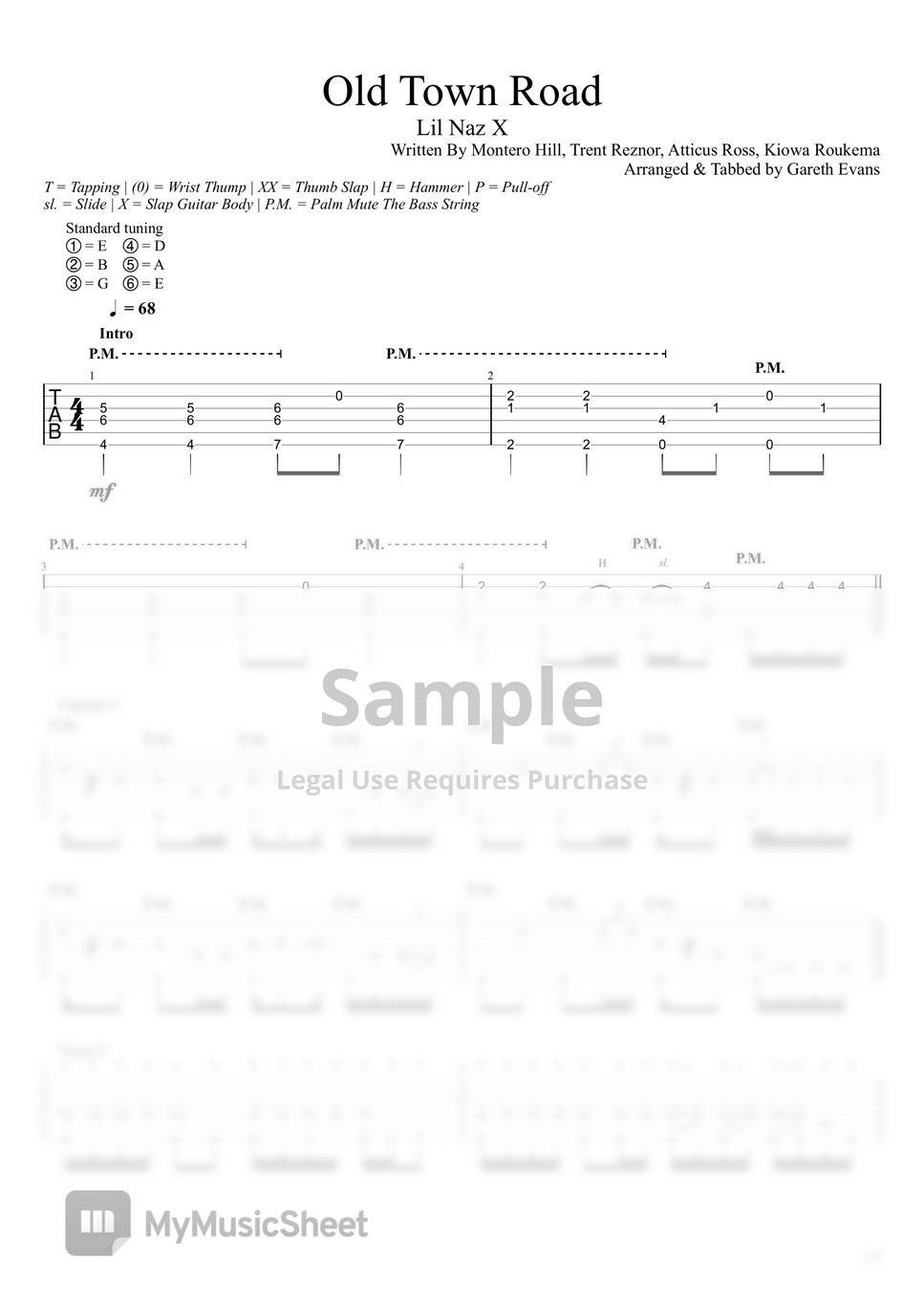 Lil Nas X Old Town Road (Fingerstyle) Sheets by Gareth Evans