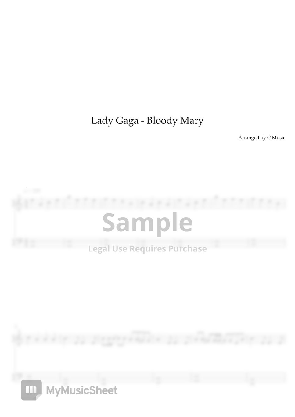 lady-gaga-bloody-mary-easy-version-sheets-by-c-music