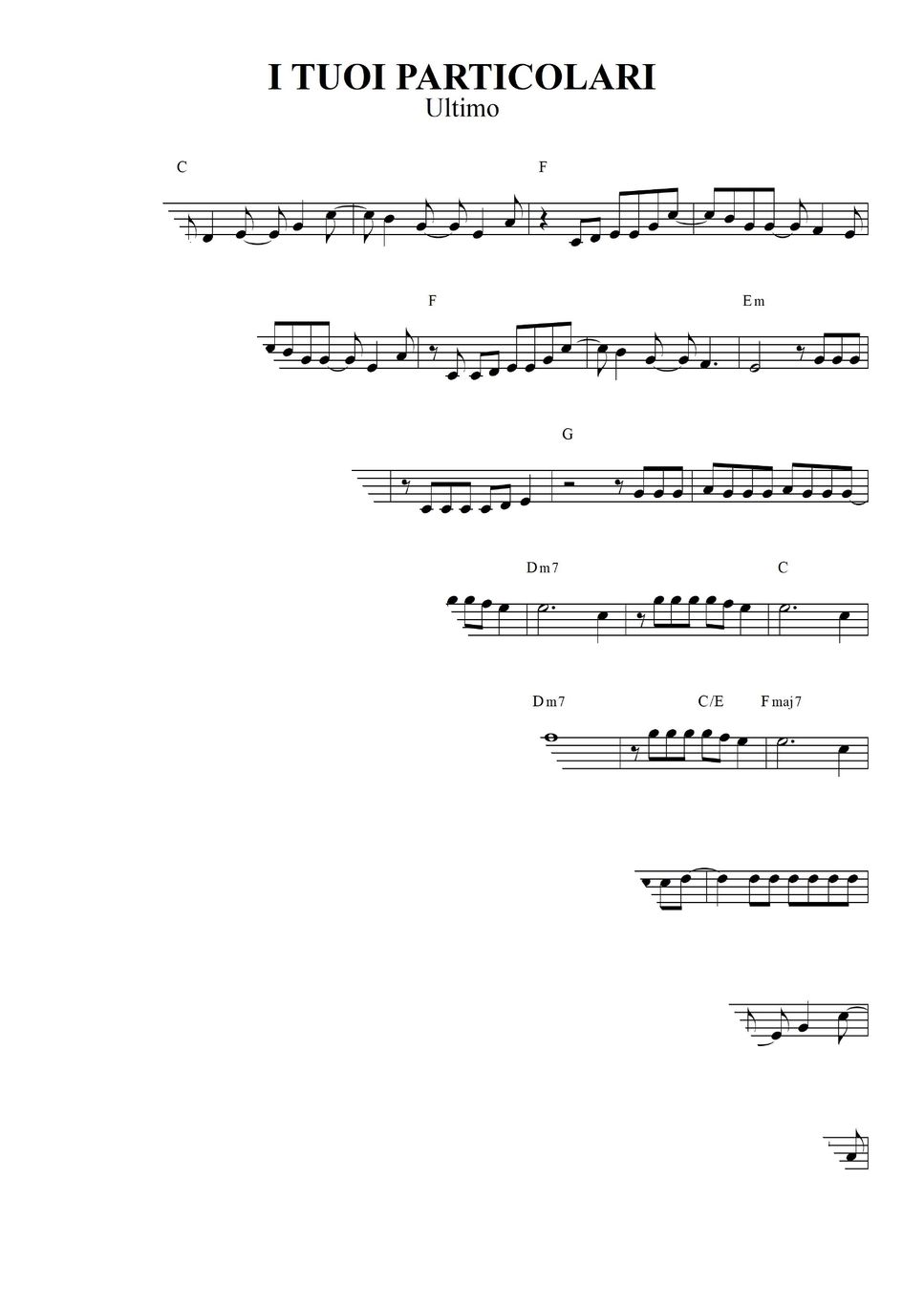Ultimo I TUOI PARTICOLARI by Ultimo (Lead sheet) Lembar Musik by Ivan