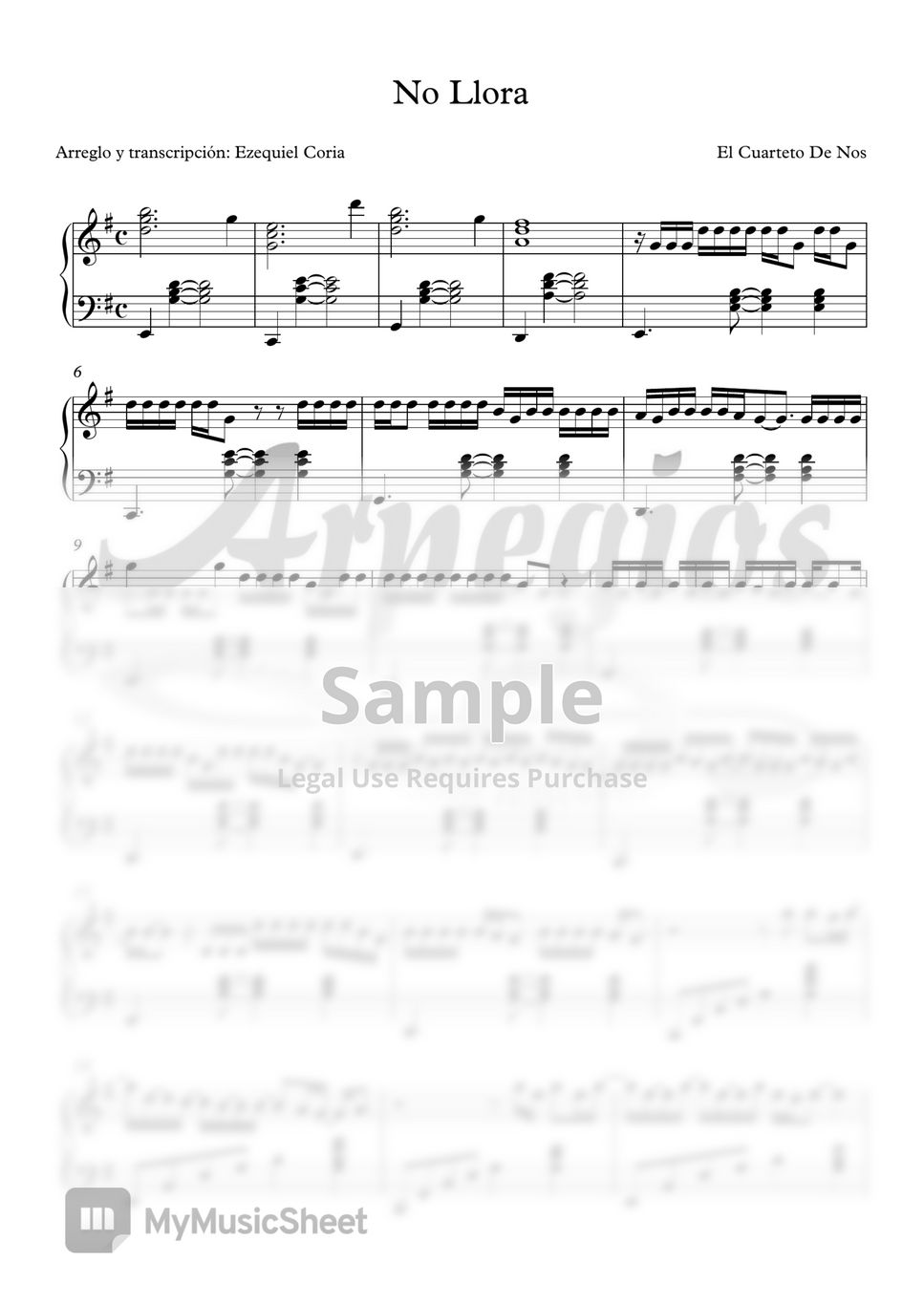 Cuarteto De Nos No Llora Sheets