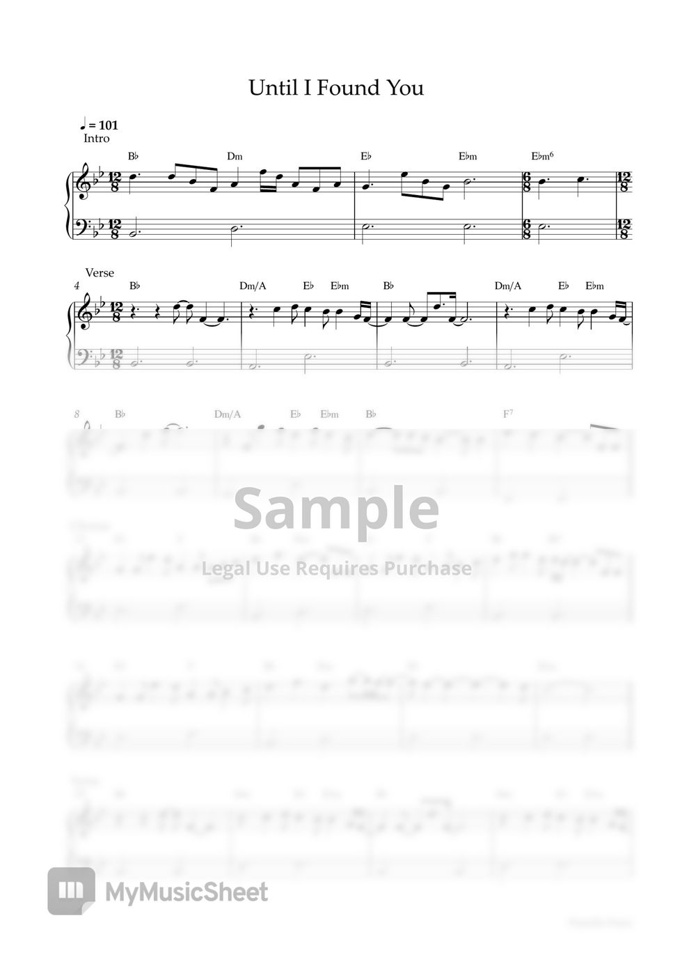 Stephen Sanchez - Until I Found You (EASY Piano Sheet) by Pianella Piano