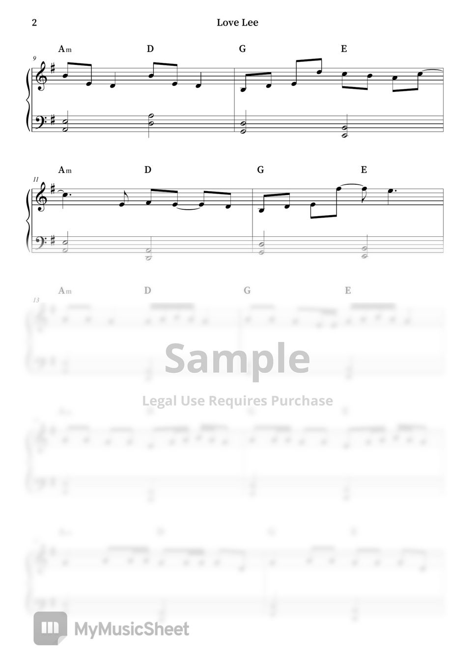 AKMU - Love Lee (Verse 1, easy version) Sheets by HISHINE