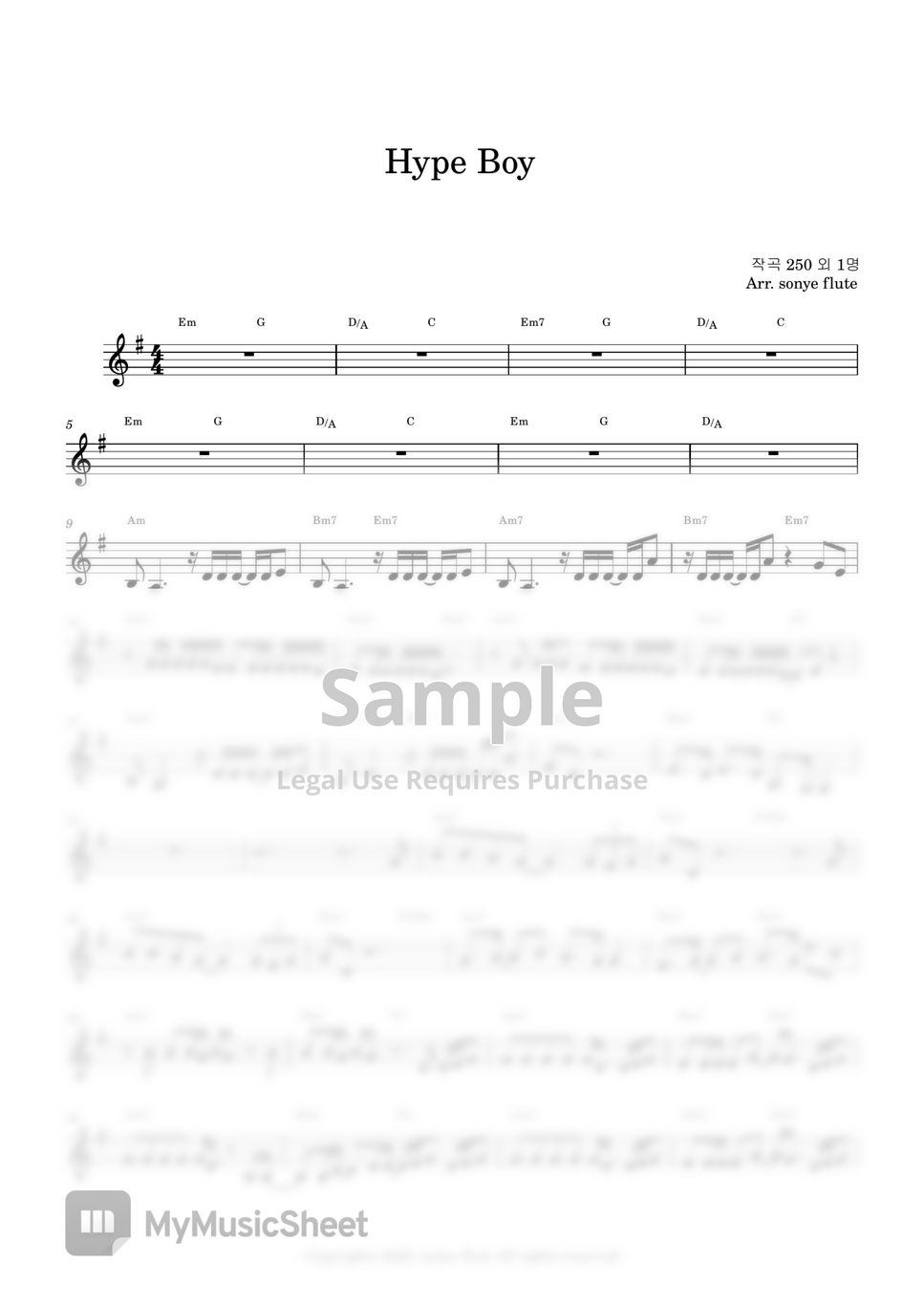NewJeans - Hype Boy (Flute Sheet Music) by sonye flute