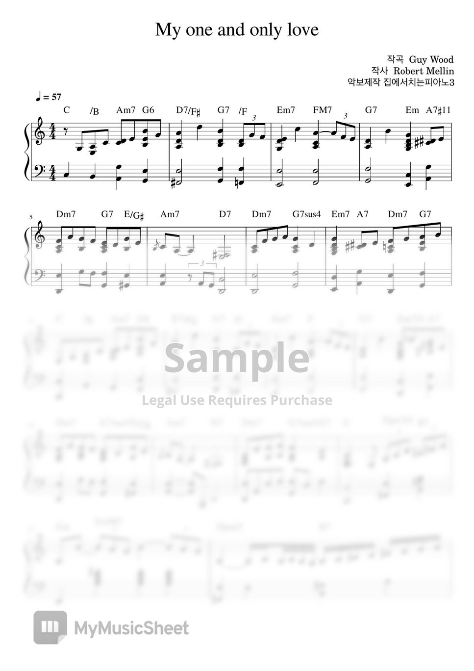Guy wood my one and only love sheets by house play piano3