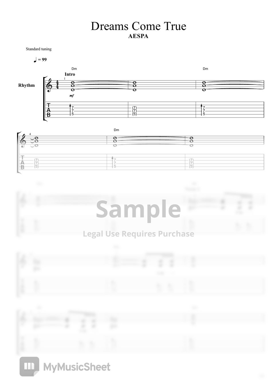 Aespa 에스파 Dreams Come True Partition musicale by Rob Ethereal