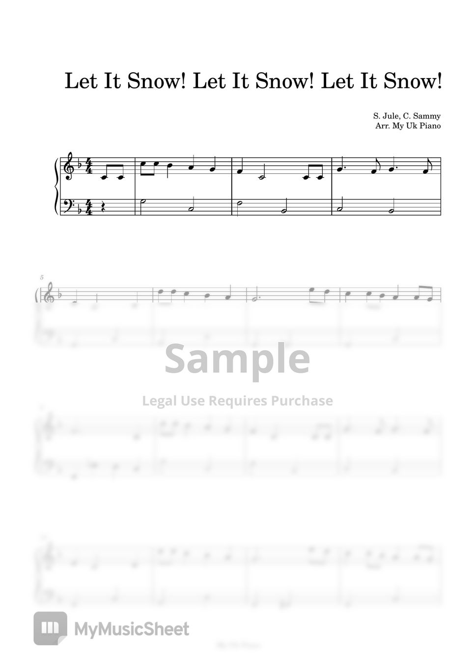 Vaughn Monroe Let It Snow! Let It Snow! Let It Snow! (쉬운피아노악보) Sheets