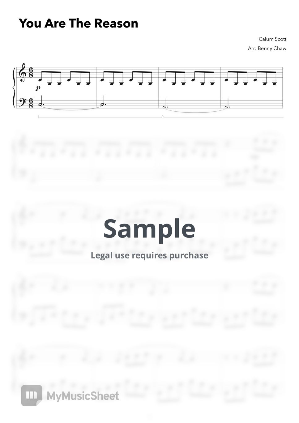 Calum Scott - You Are The Reason 악보 by Benny Chaw