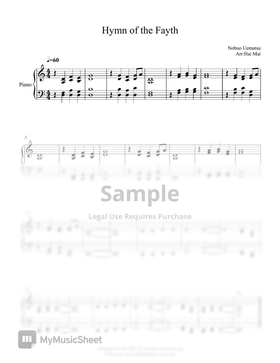 Nobuo Uematsu - Hymn of the Fayth Sheets by Hai Mai