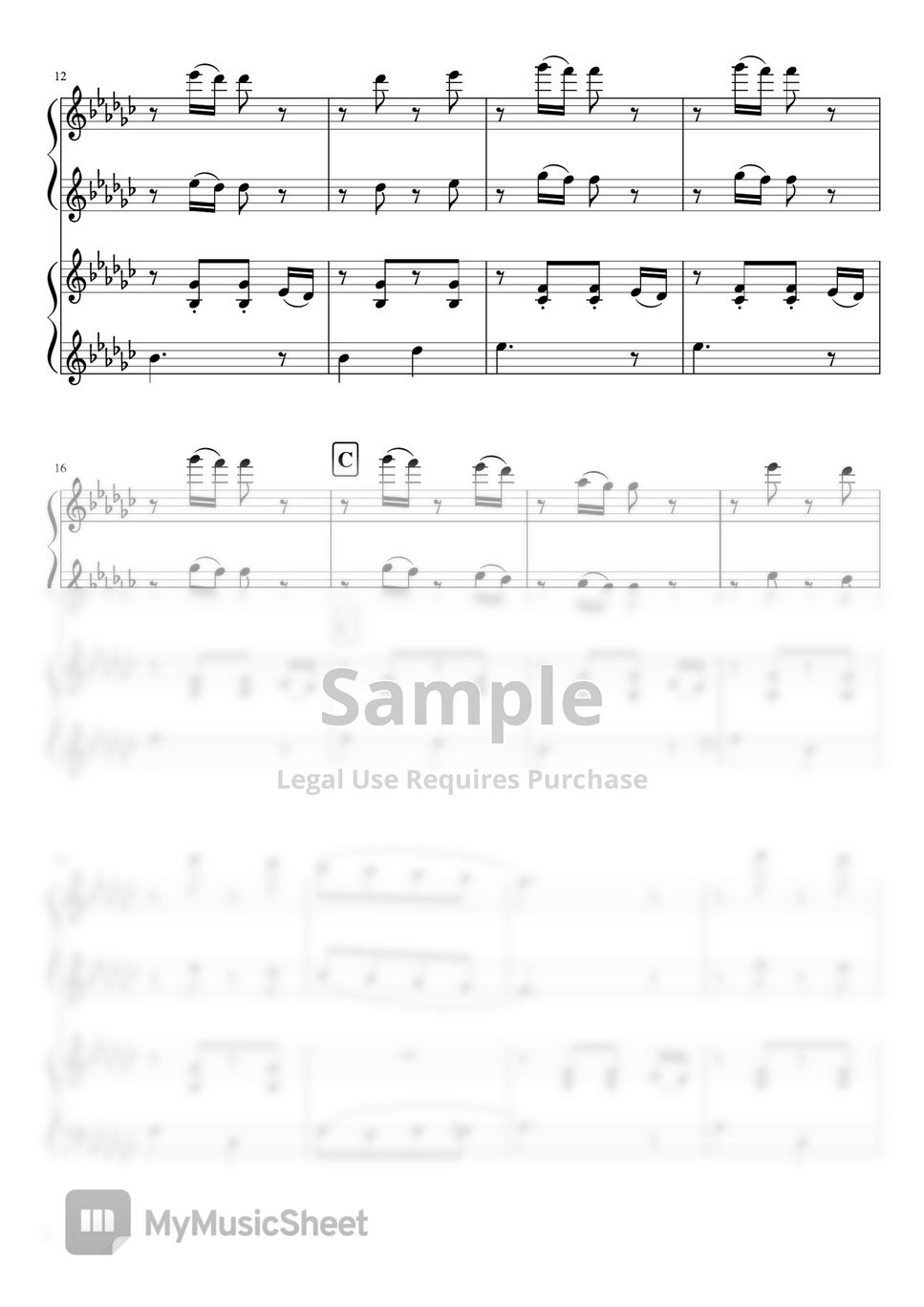 The Flea Waltz (piano four hands/ beginner) by pfkaori