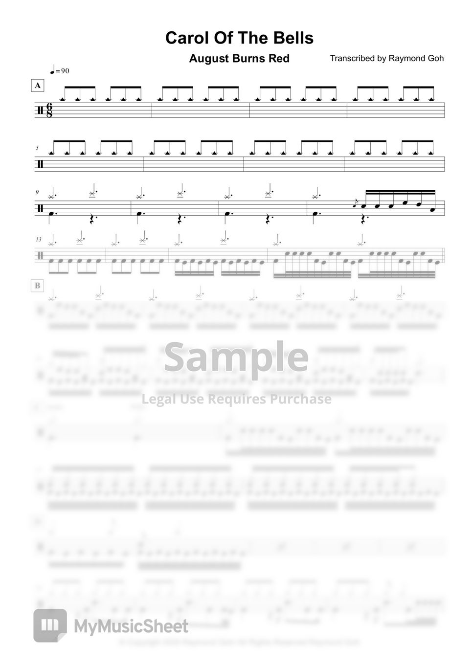 August burns red carol of the bells nuty by raymond goh