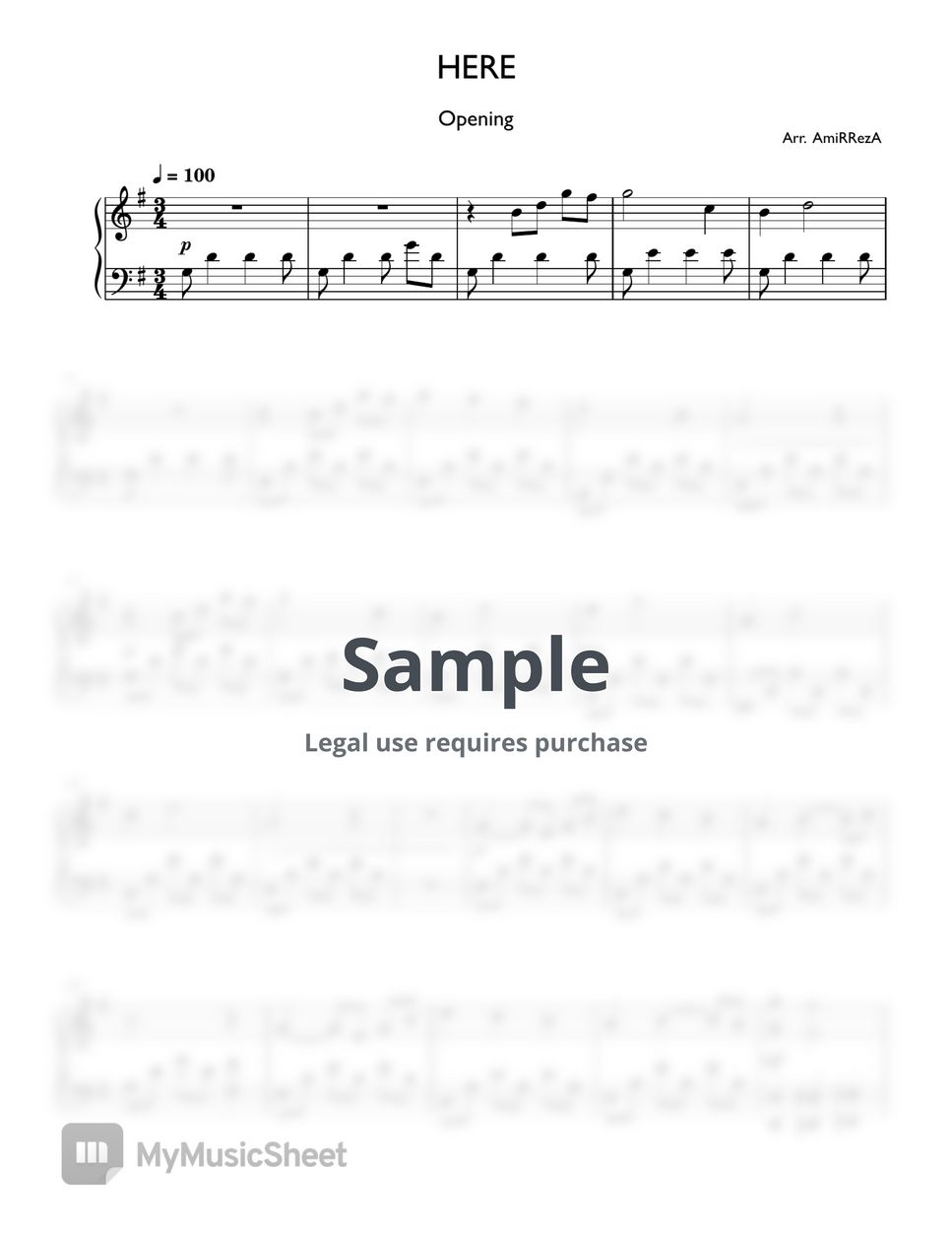 Alan silvestri here sheet music sheet music by amirreza