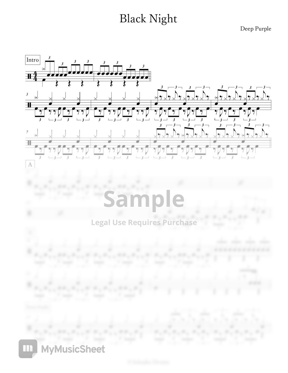 Deep Purple Black Night Sheets by Arkadia Drums